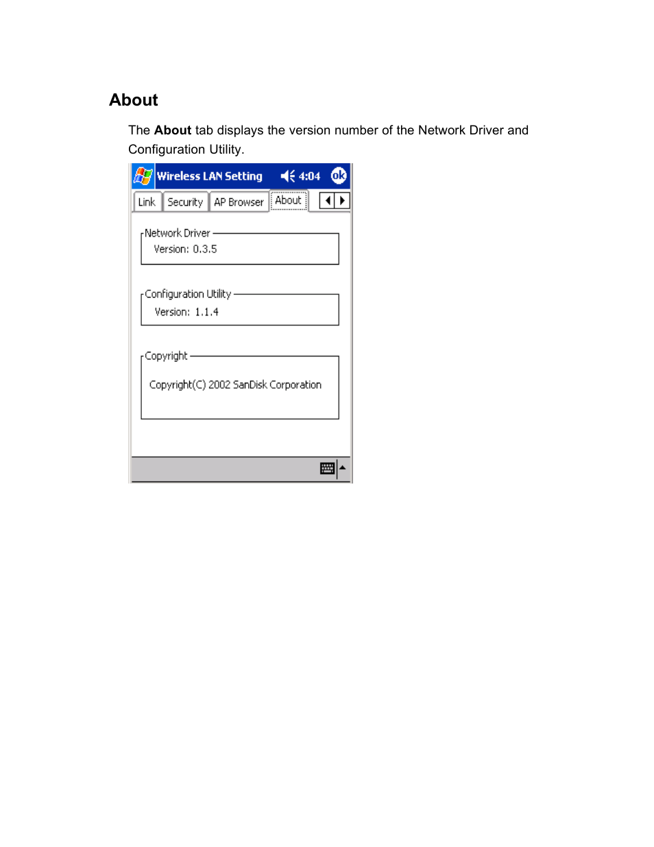 About | SanDisk Wireless LAN Card User Manual | Page 25 / 504