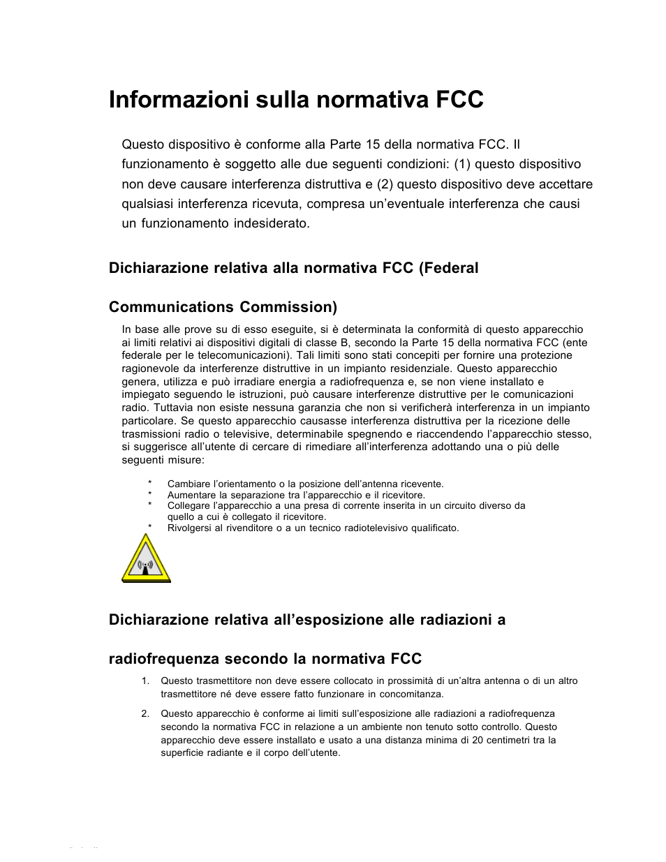 Informazioni sulla normativa fcc | SanDisk Wireless LAN Card User Manual | Page 258 / 504
