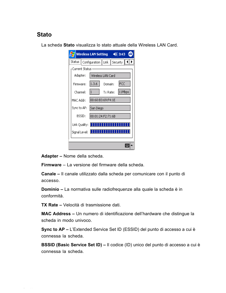 Stato | SanDisk Wireless LAN Card User Manual | Page 274 / 504