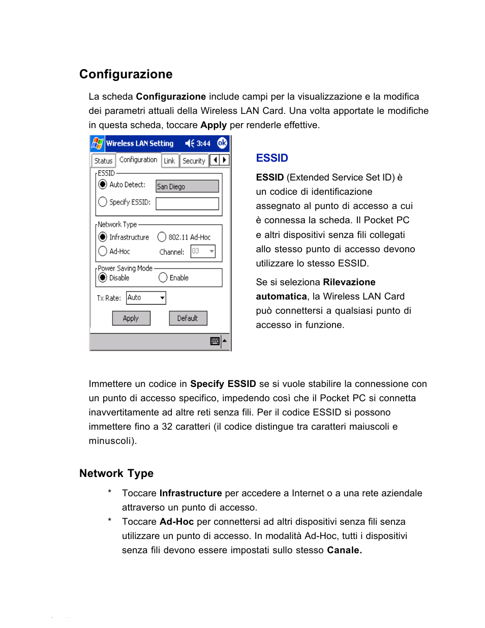 Configurazione | SanDisk Wireless LAN Card User Manual | Page 276 / 504