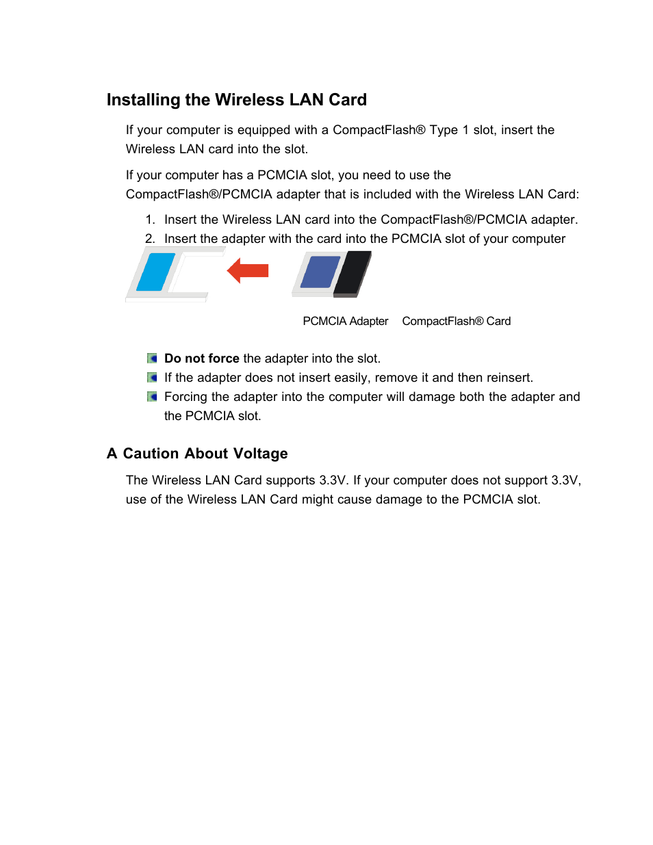 Installing the wireless lan card | SanDisk Wireless LAN Card User Manual | Page 28 / 504