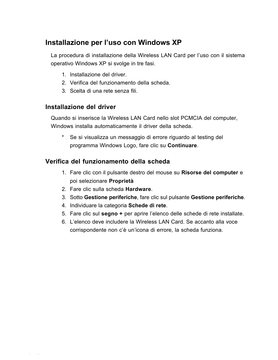 Installazione per l’uso con windows xp | SanDisk Wireless LAN Card User Manual | Page 288 / 504