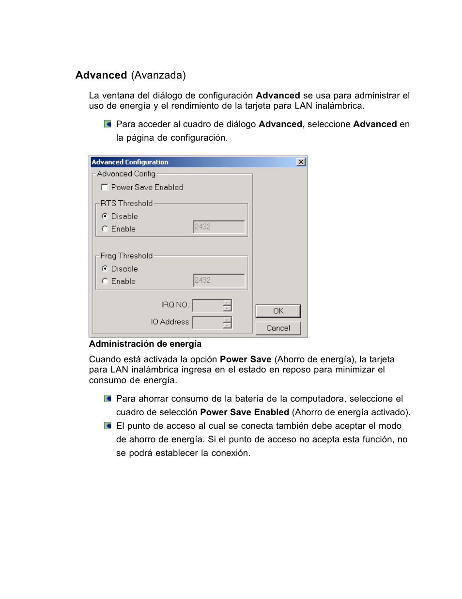 Advanced (avanzada) | SanDisk Wireless LAN Card User Manual | Page 371 / 504
