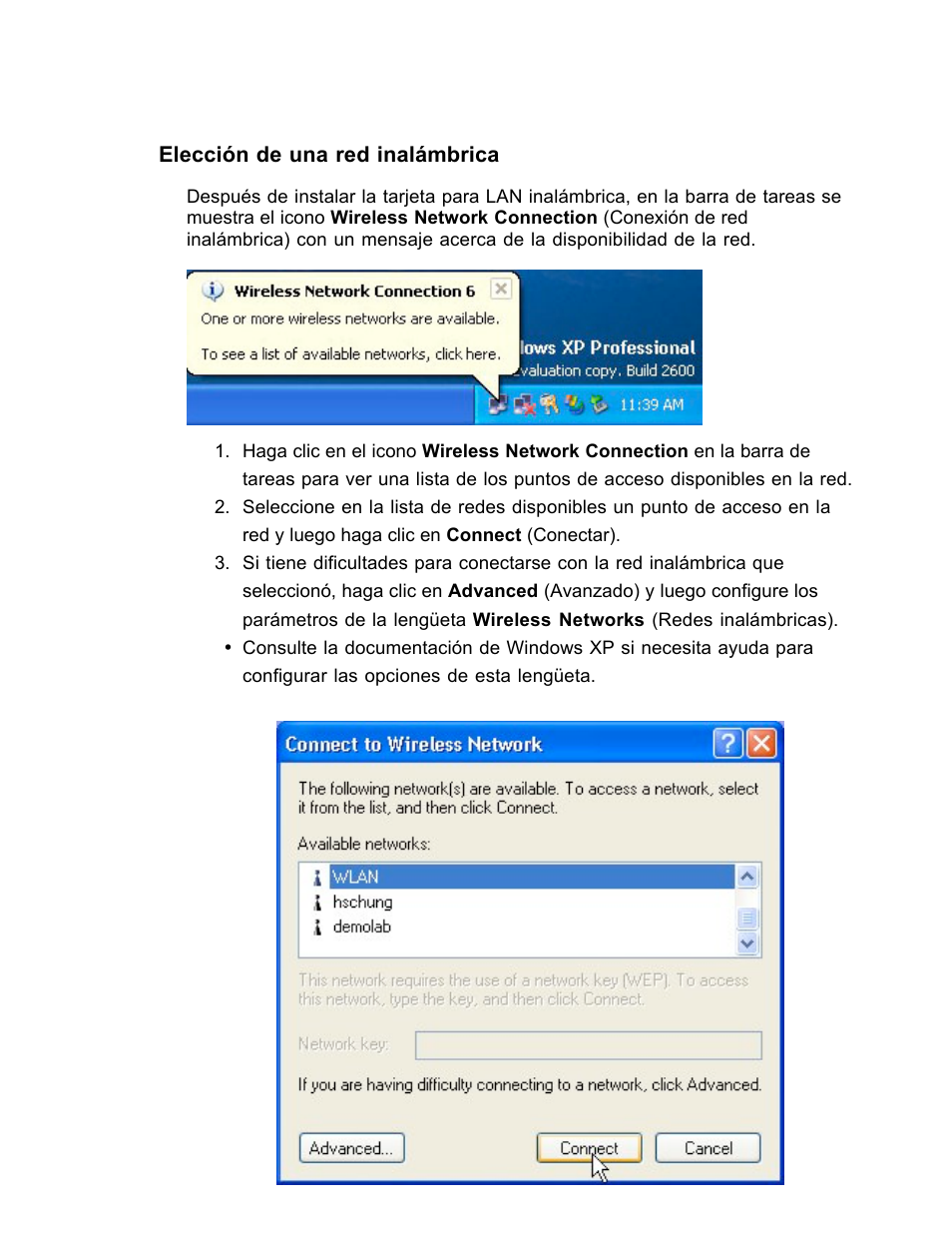 Elección de una red inalámbrica | SanDisk Wireless LAN Card User Manual | Page 412 / 504