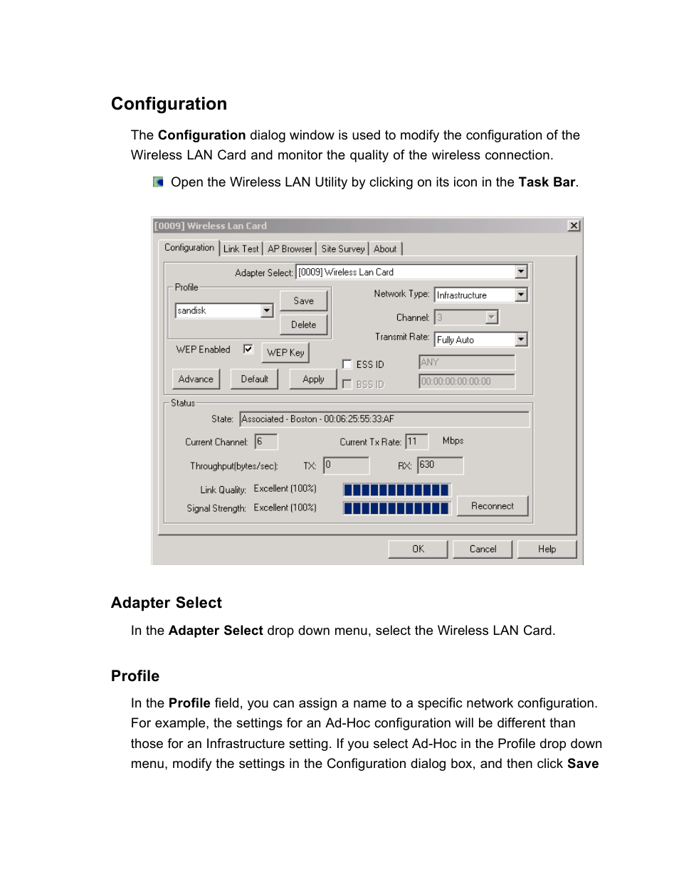 Configuration | SanDisk Wireless LAN Card User Manual | Page 42 / 504