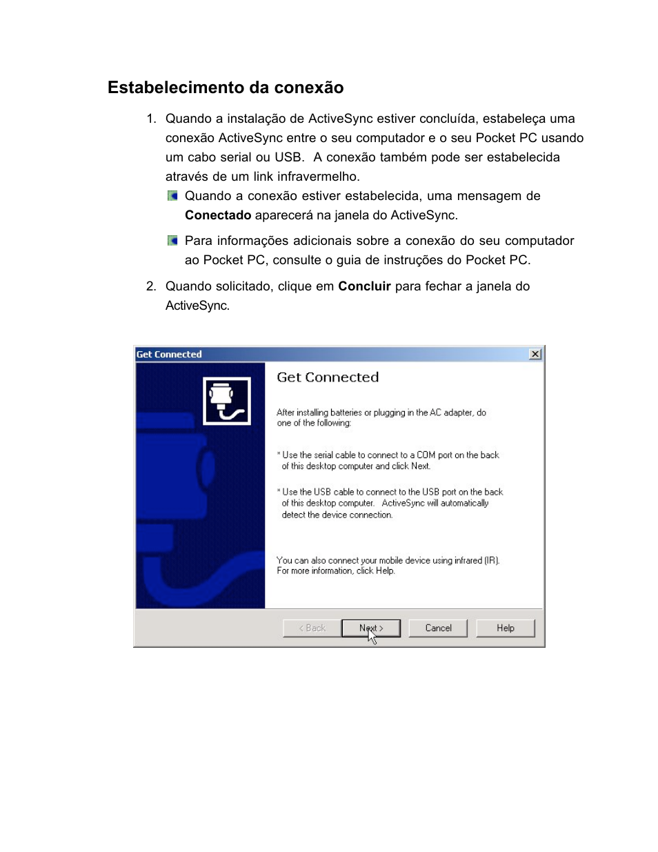 Estabelecimento da conexão | SanDisk Wireless LAN Card User Manual | Page 453 / 504