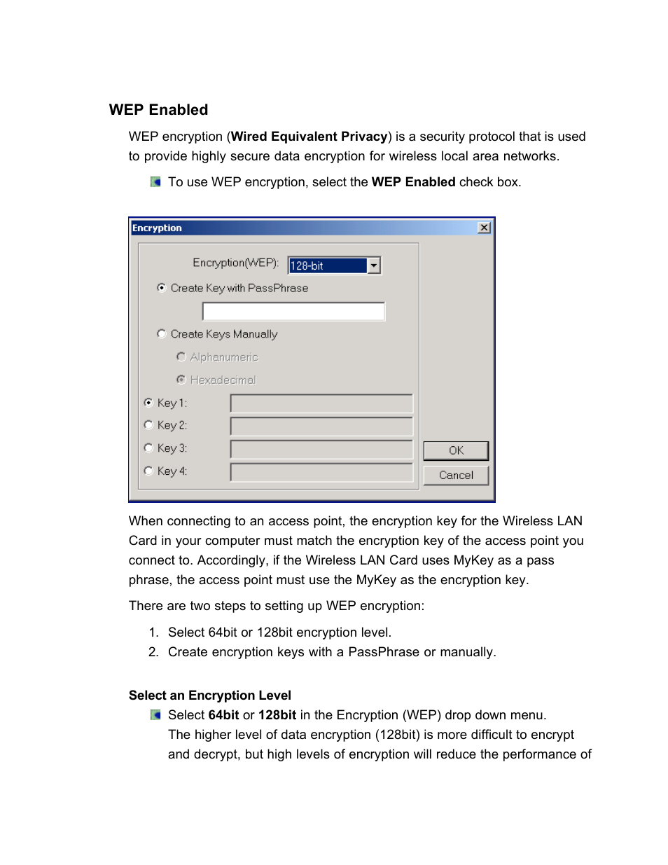 Wep enabled | SanDisk Wireless LAN Card User Manual | Page 46 / 504
