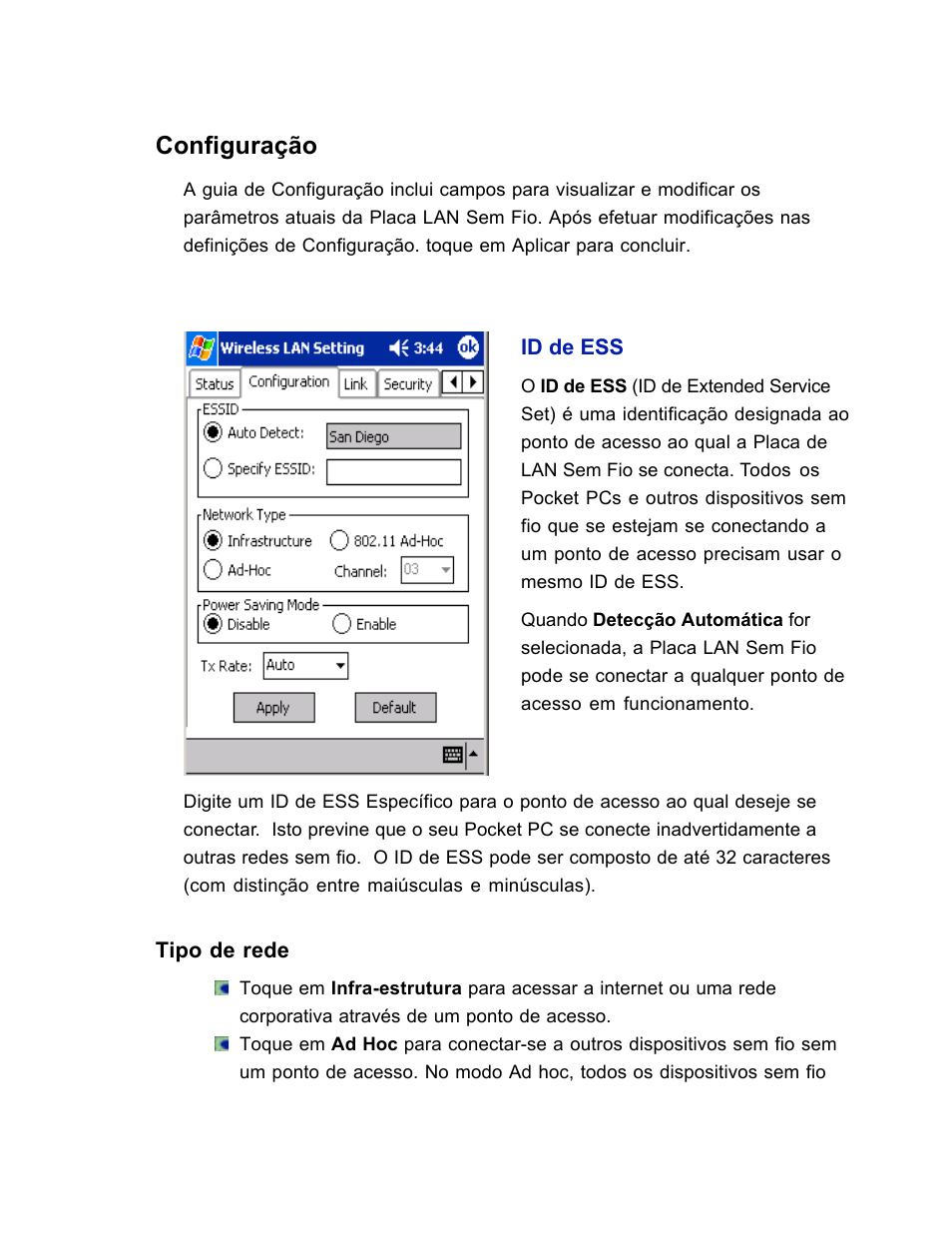 Configuração | SanDisk Wireless LAN Card User Manual | Page 461 / 504