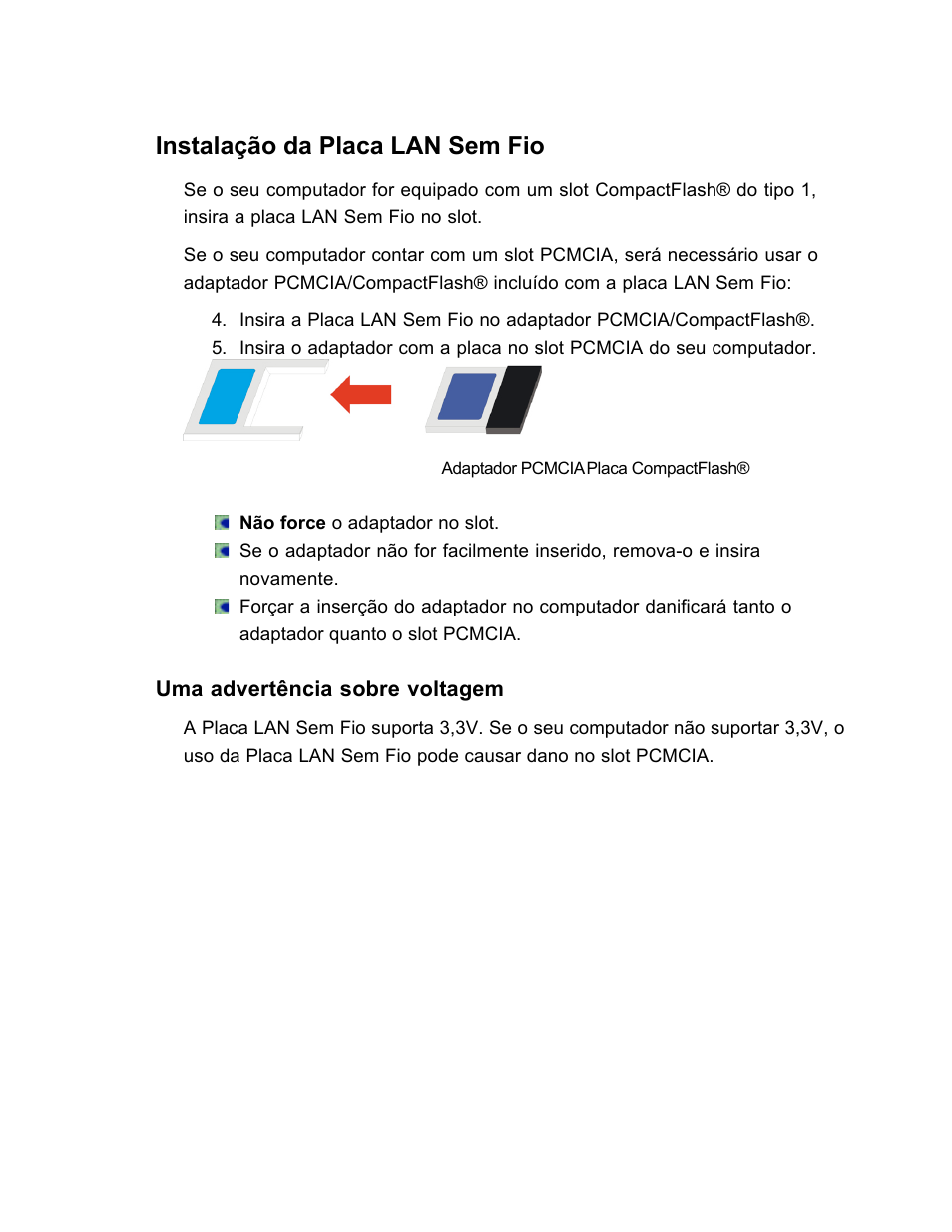 Instalação da placa lan sem fio | SanDisk Wireless LAN Card User Manual | Page 471 / 504