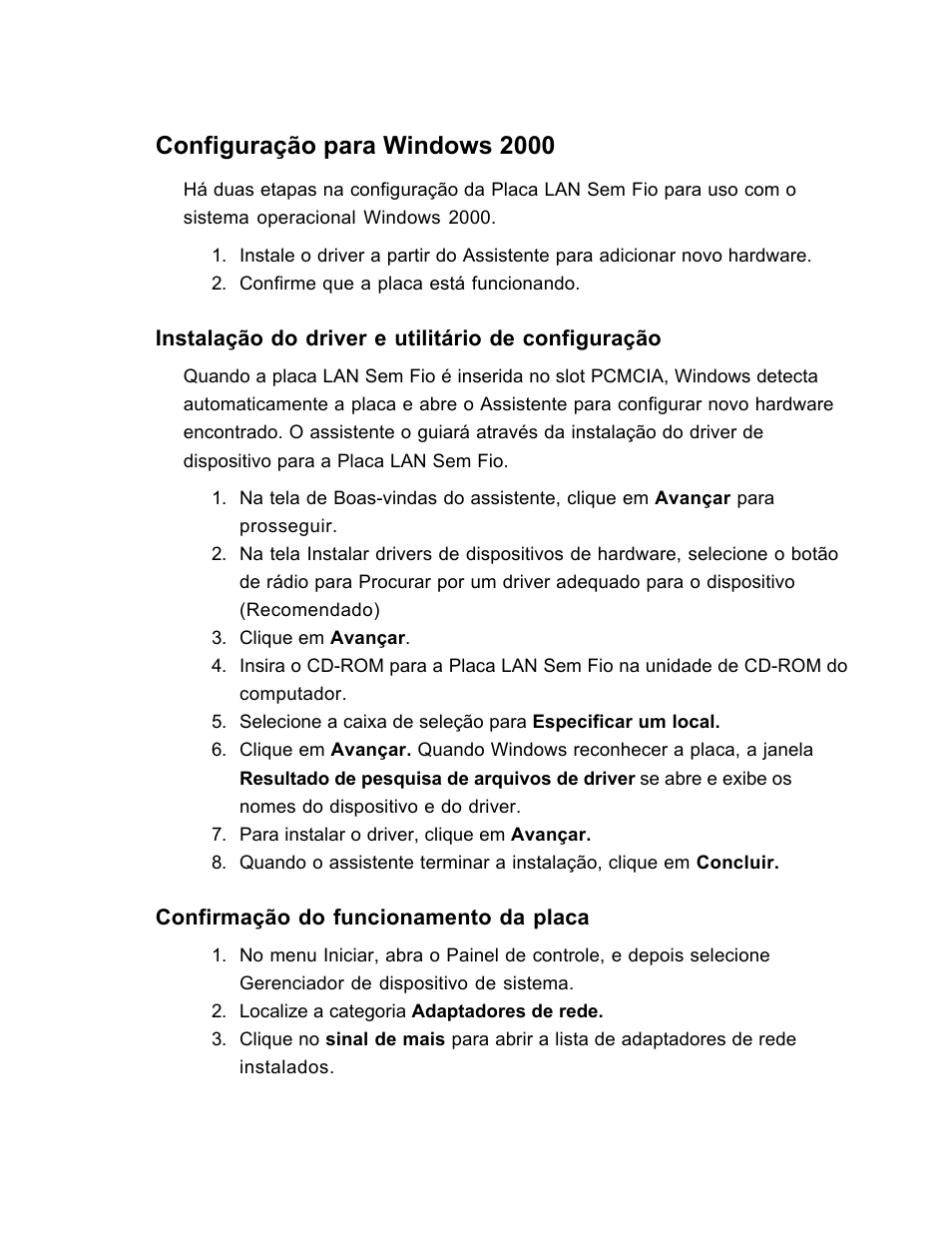 Configuração para windows 2000 | SanDisk Wireless LAN Card User Manual | Page 477 / 504