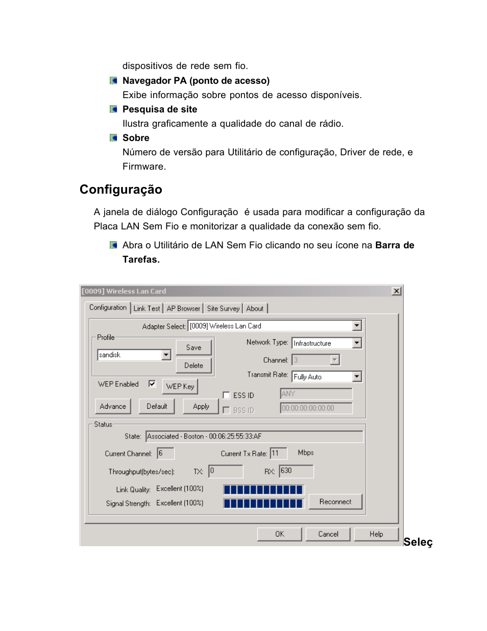 Configuração | SanDisk Wireless LAN Card User Manual | Page 485 / 504