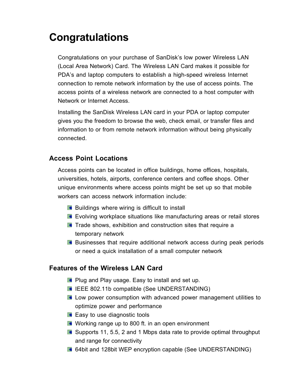 SanDisk Wireless LAN Card User Manual | Page 5 / 504