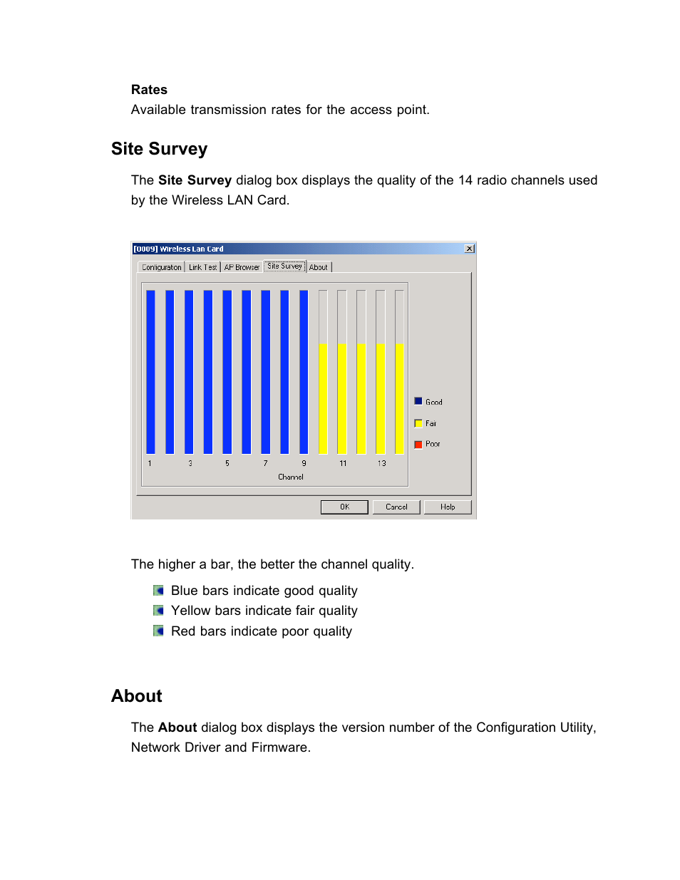 Site survey, About | SanDisk Wireless LAN Card User Manual | Page 56 / 504