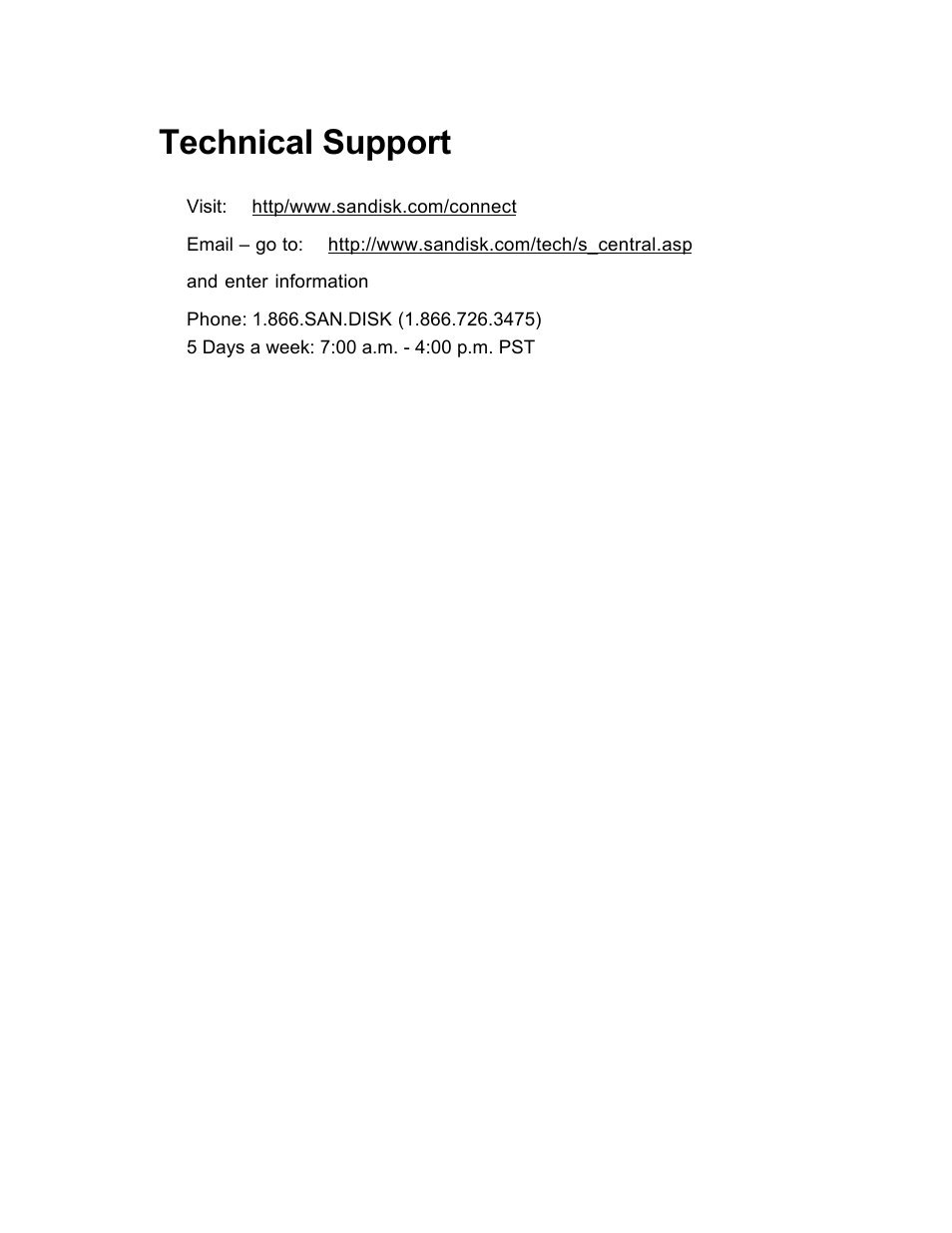 Technical support | SanDisk Wireless LAN Card User Manual | Page 57 / 504