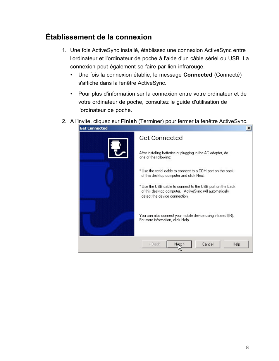 Établissement de la connexion | SanDisk Wireless LAN Card User Manual | Page 71 / 504