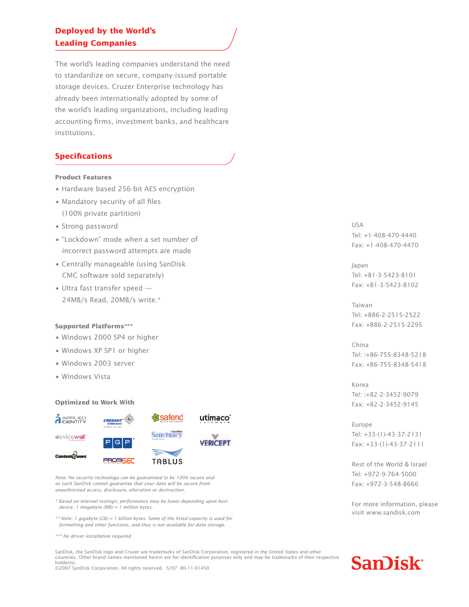 SanDisk 80-11-01450 User Manual | Page 2 / 2