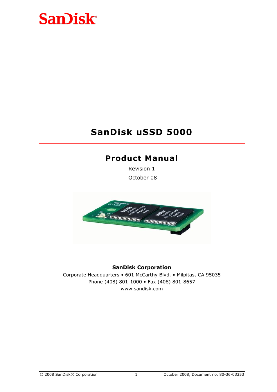 SanDisk 80-36-03353 User Manual | 18 pages