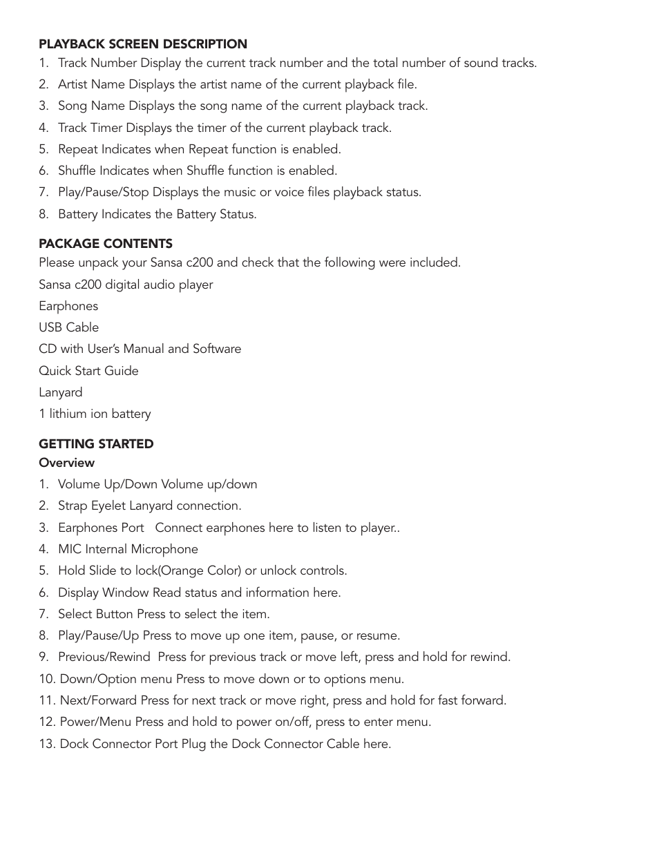 SanDisk Sansa c200 User Manual | Page 5 / 16