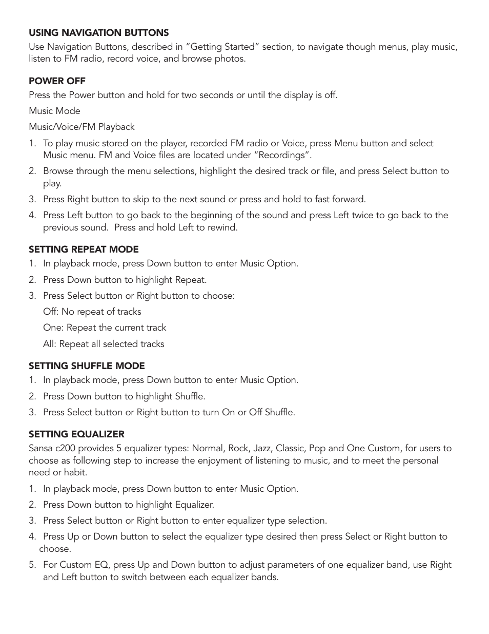 SanDisk Sansa c200 User Manual | Page 8 / 16