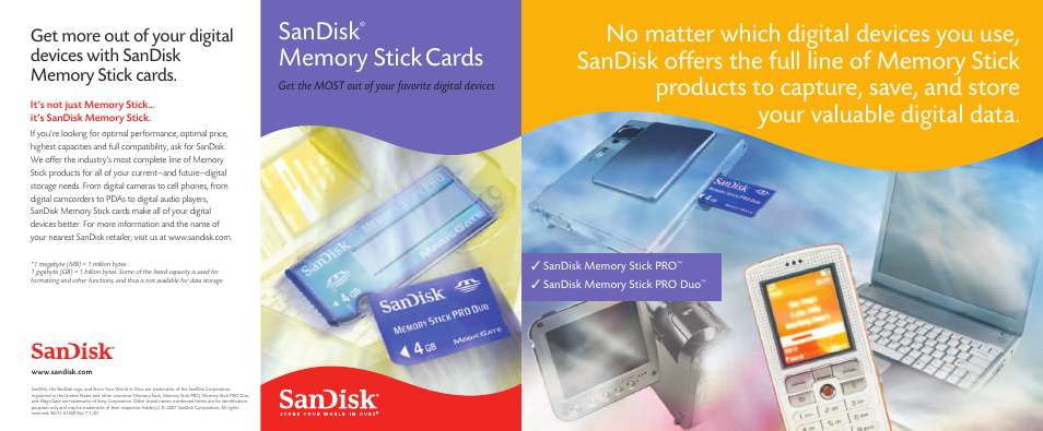 SanDisk 80-11-01300 User Manual | 2 pages