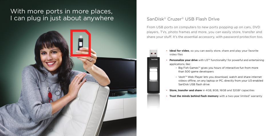 Sandisk, Cruzer, Usb flash drive | SanDisk 80-11-01663 User Manual | Page 3 / 7