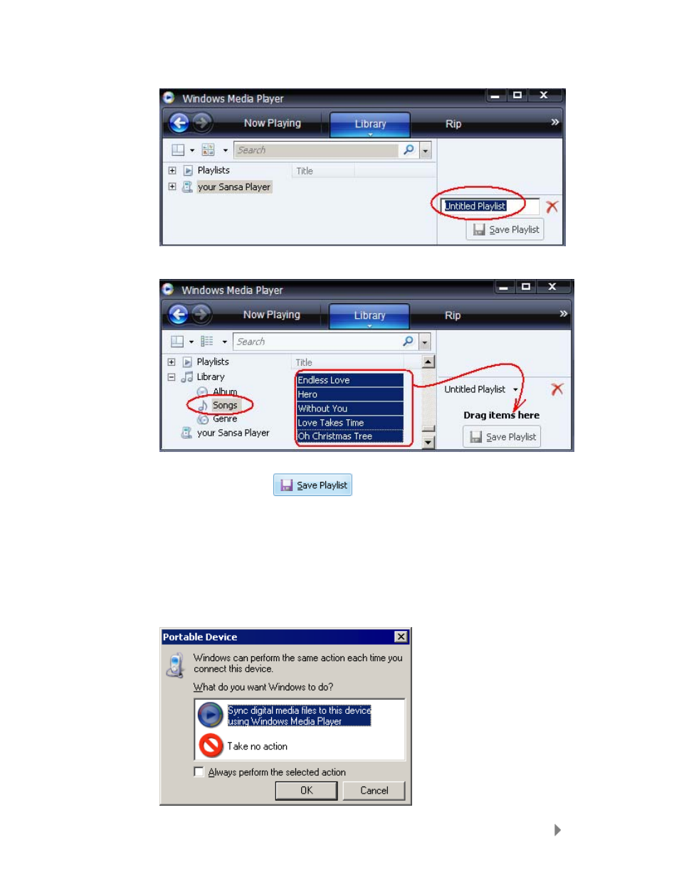 Transferring playlist | SanDisk Sansa Clip User Manual | Page 13 / 26