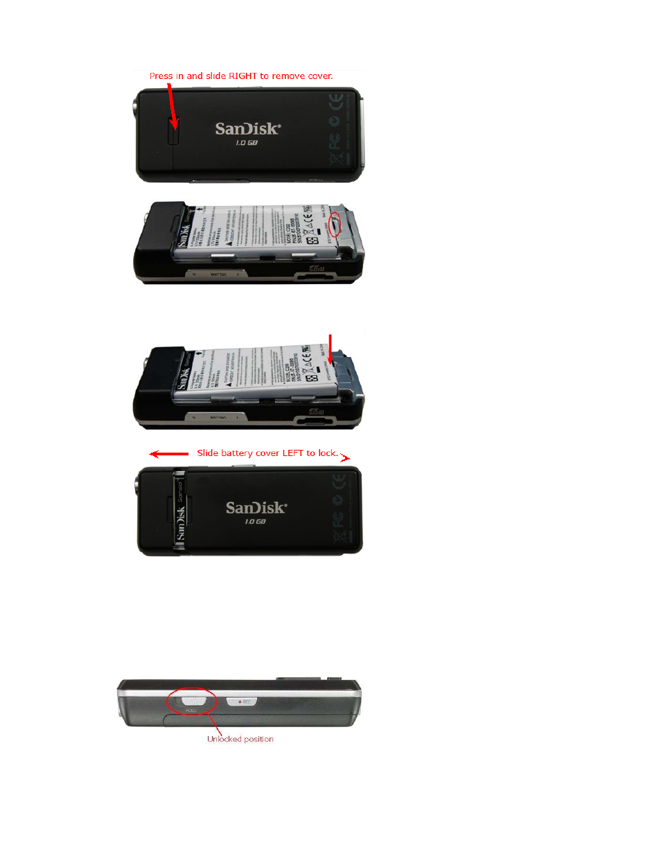 Hold switch | SanDisk c200 User Manual | Page 11 / 30