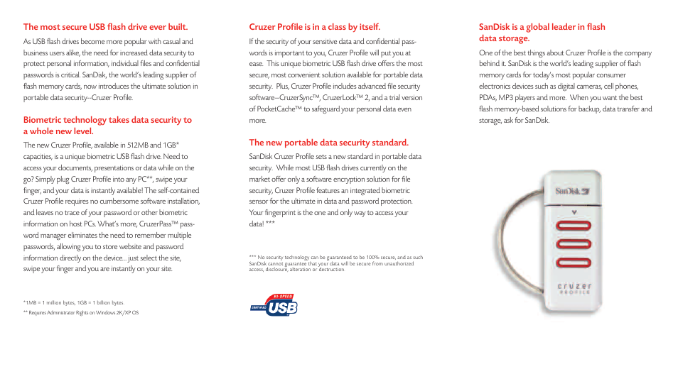 SanDisk Cruzer Profile User Manual | Page 2 / 2