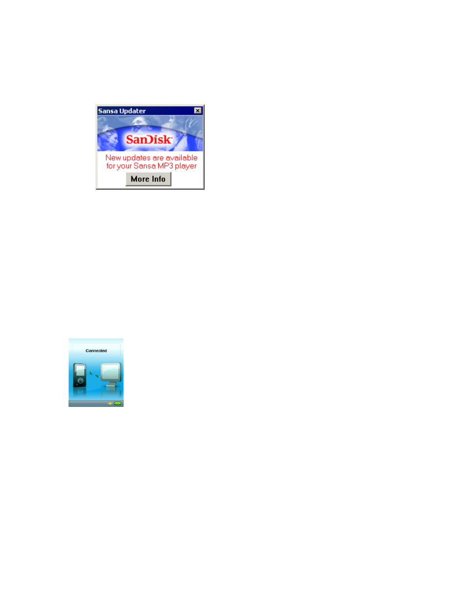 Connecting to your computer, Mtp mode | SanDisk e200 User Manual | Page 10 / 41