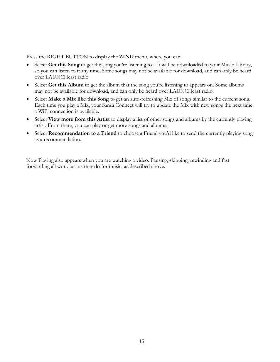 SanDisk Sansa Connect User Manual | Page 15 / 35
