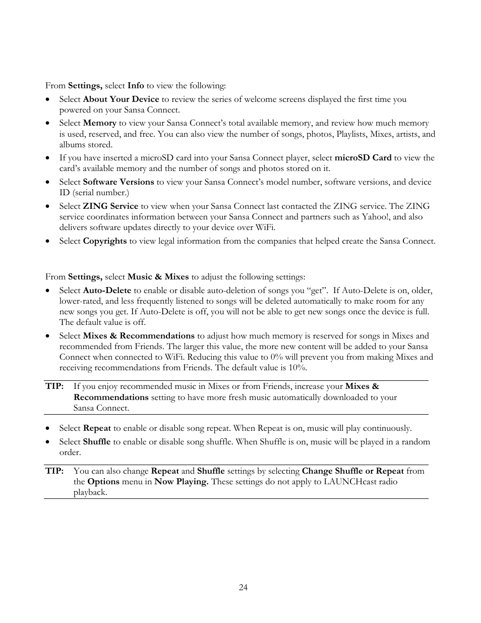 SanDisk Sansa Connect User Manual | Page 24 / 35