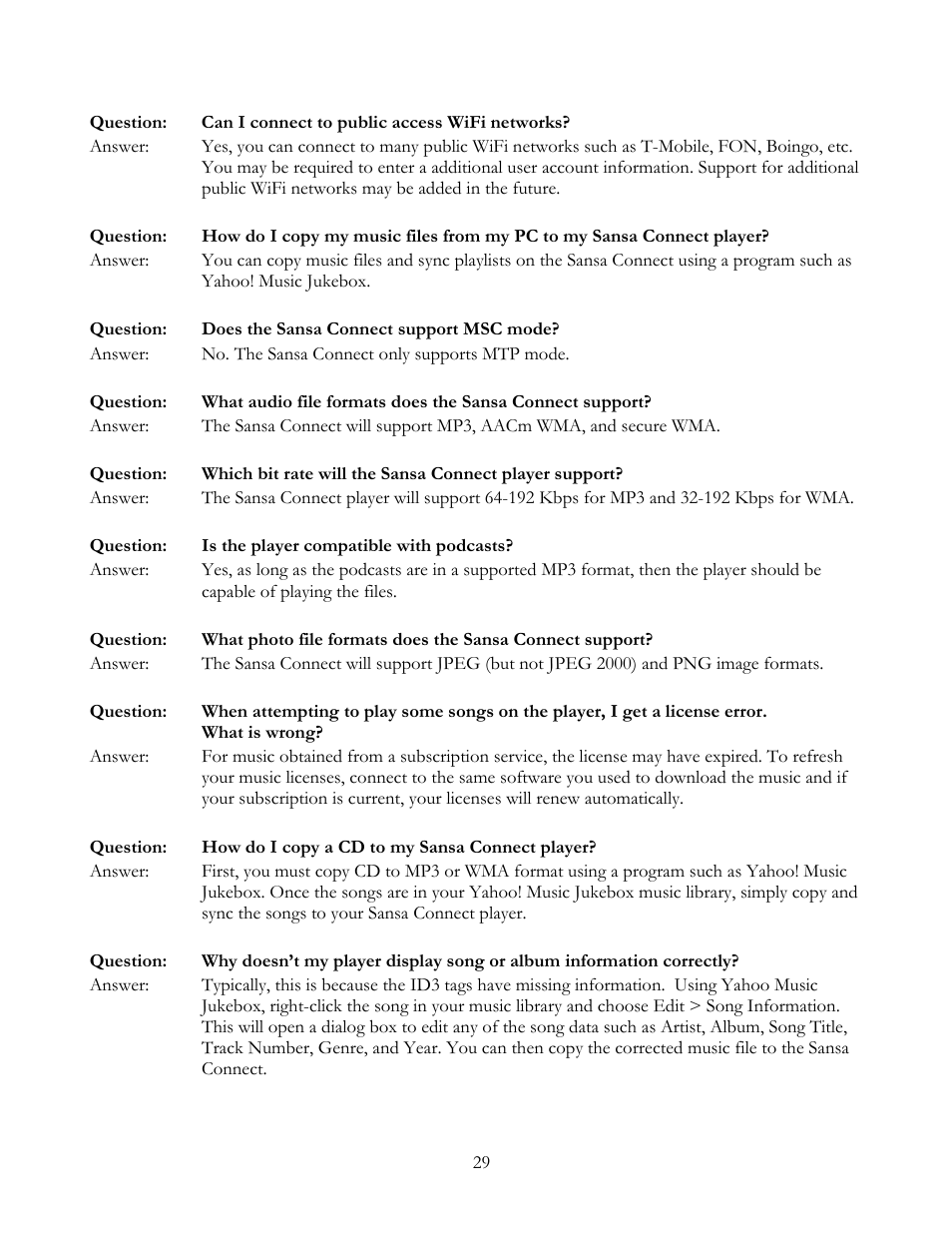 SanDisk Sansa Connect User Manual | Page 29 / 35