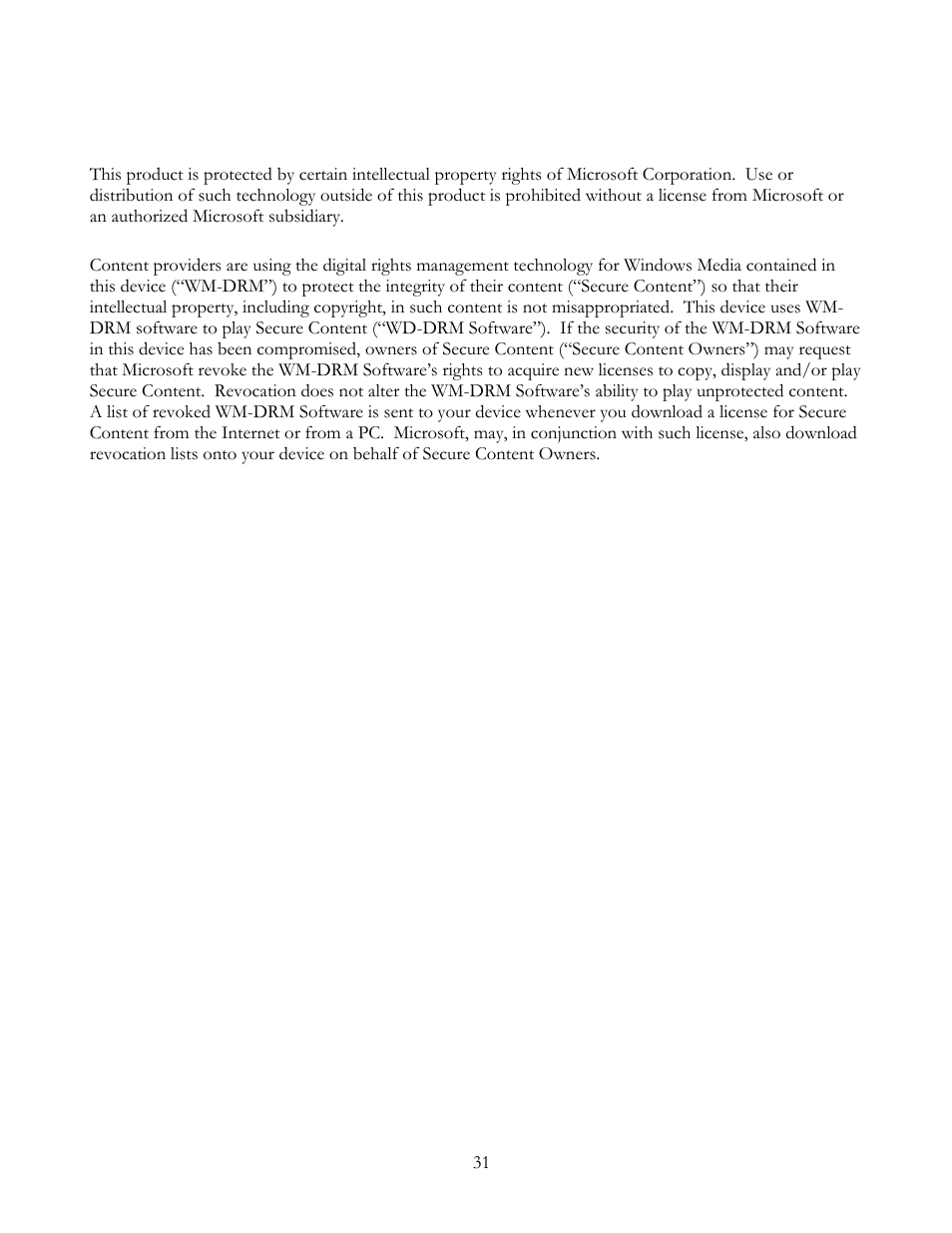 User notice | SanDisk Sansa Connect User Manual | Page 31 / 35