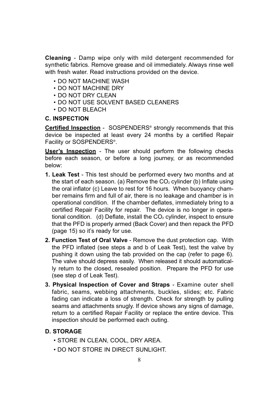 SOSpenders 33MSPT User Manual | Page 8 / 16