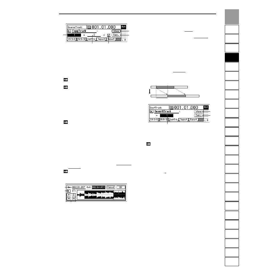 You specify the location more precisely. (→p.101), Edit type: insert track | Strahl D1600mkII User Manual | Page 109 / 180