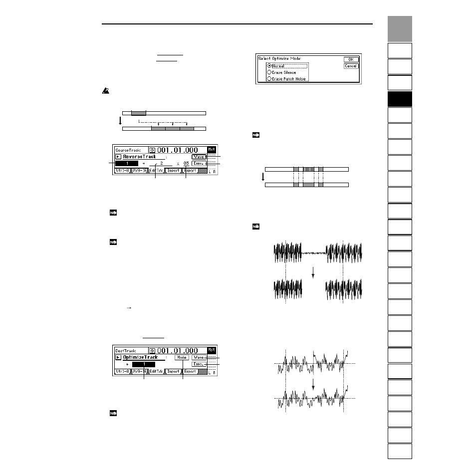 Edit type: reverse track, Edit type: optimize track | Strahl D1600mkII User Manual | Page 111 / 180