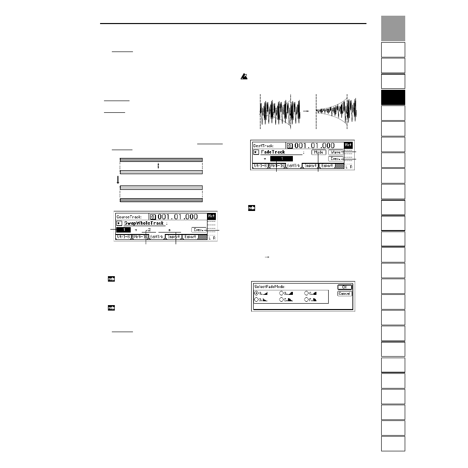 Edit type: swap whole track, Edit type: fade track | Strahl D1600mkII User Manual | Page 113 / 180