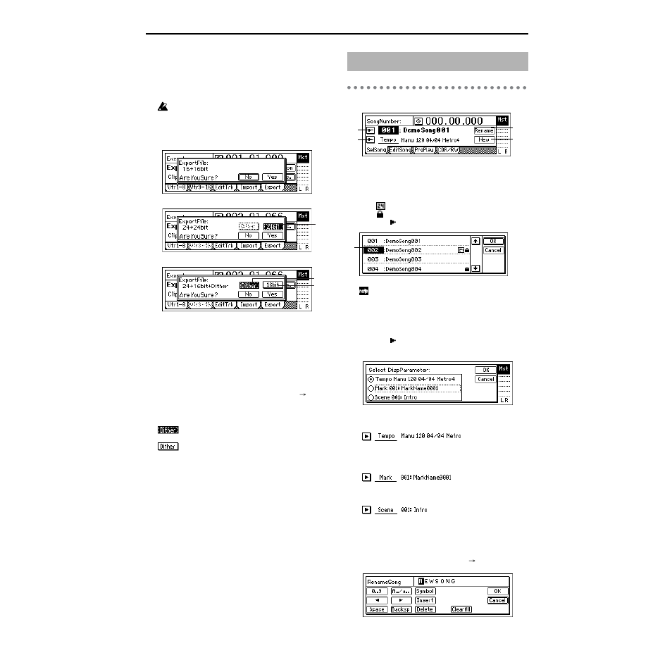 Song/cd, P1 selsong: selecting a song | Strahl D1600mkII User Manual | Page 116 / 180