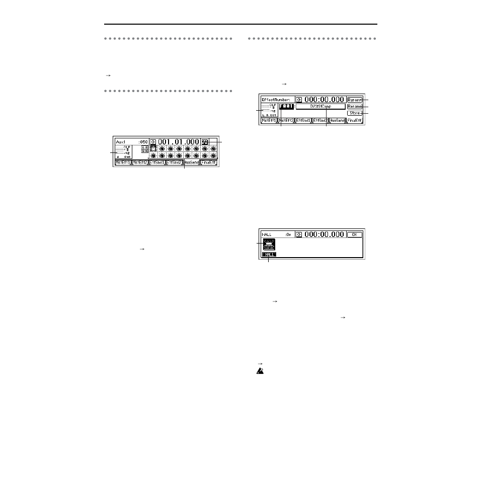 P4 effsnd2: send settings for effect 2, P5 auxsend: external send settings, P.130) | Strahl D1600mkII User Manual | Page 138 / 180