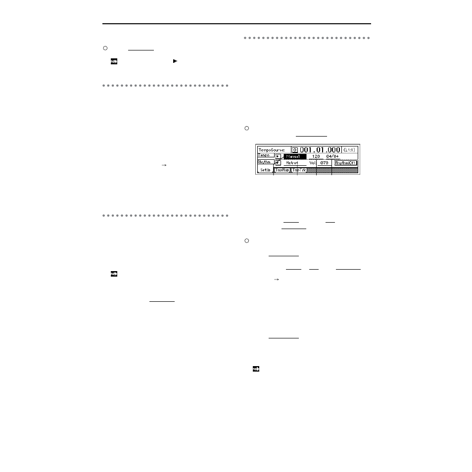 Recording the rhythm, Specifying the tempo, Recording your performance while you listen to | The rhythm, Empo map. (→p.72), Recording the rhythm” (→p.72), P.72) | Strahl D1600mkII User Manual | Page 80 / 180