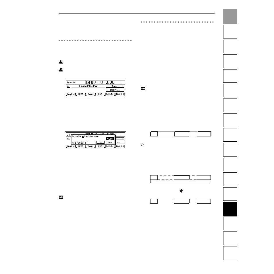Erasing the data from a cd-rw, Using the drive capacity efficiently, Erasing the data from a cd- rw” (→p.83) | Efer to “3. erasing the data from a cd-rw” (→p.83) | Strahl D1600mkII User Manual | Page 91 / 180
