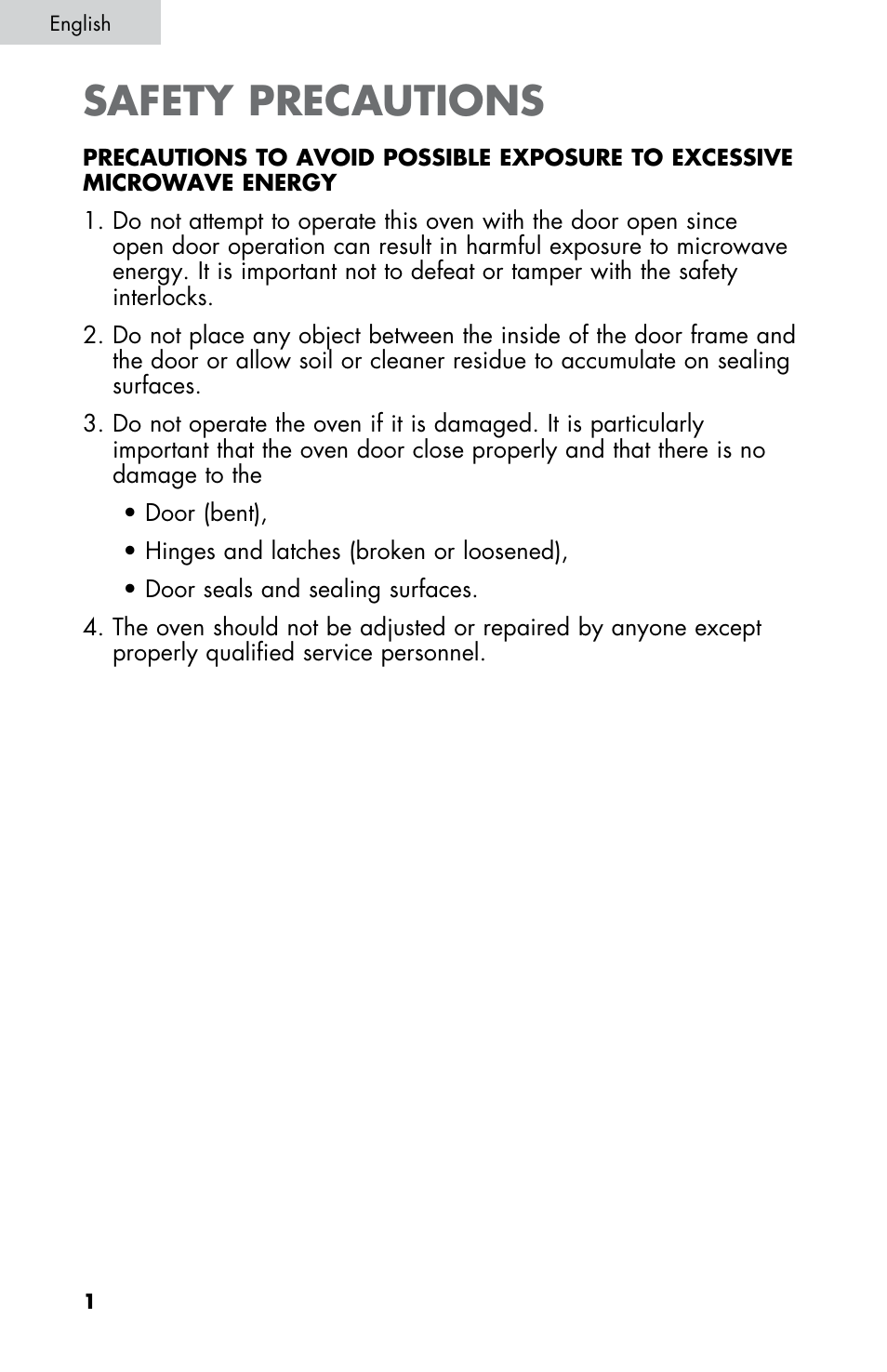 Safety precautions | Summit SM900WH User Manual | Page 2 / 22