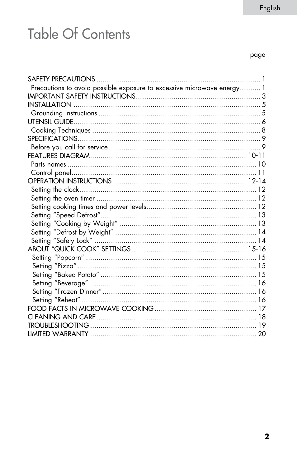 Summit SM900WH User Manual | Page 3 / 22