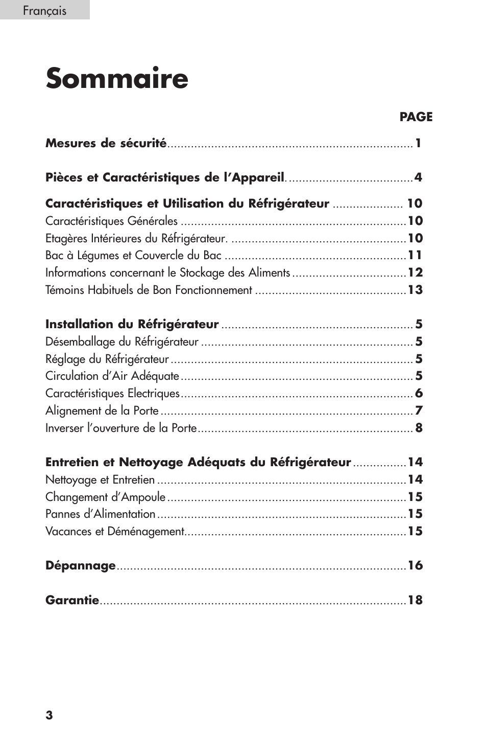 Sommaire | Summit FF-1074W User Manual | Page 22 / 56
