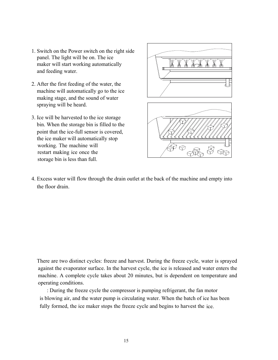 Operating method, How the machine makes ice | Summit Automatic Ice Maker BIM70 User Manual | Page 16 / 32