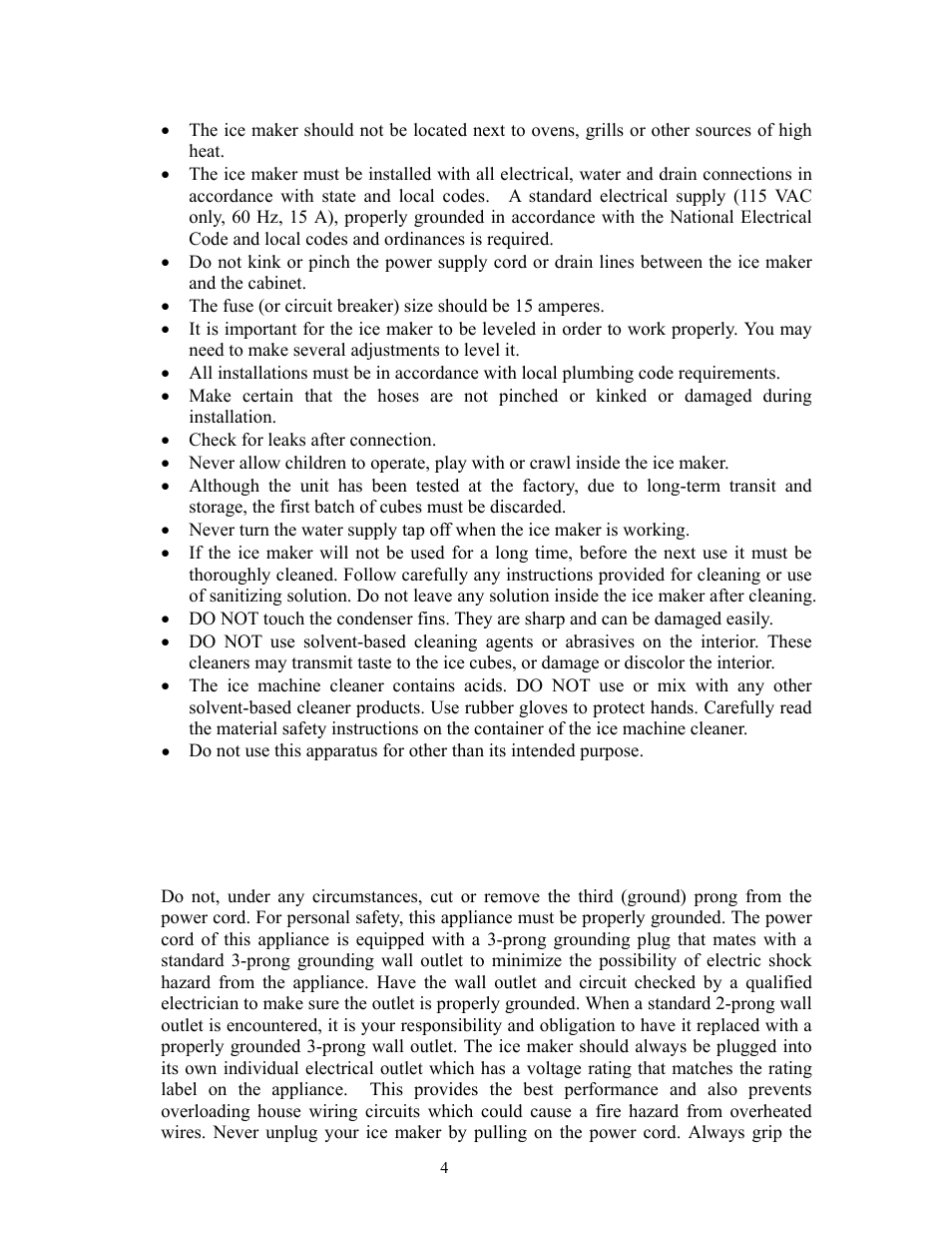 Save these instructions | Summit Automatic Ice Maker BIM70 User Manual | Page 5 / 32