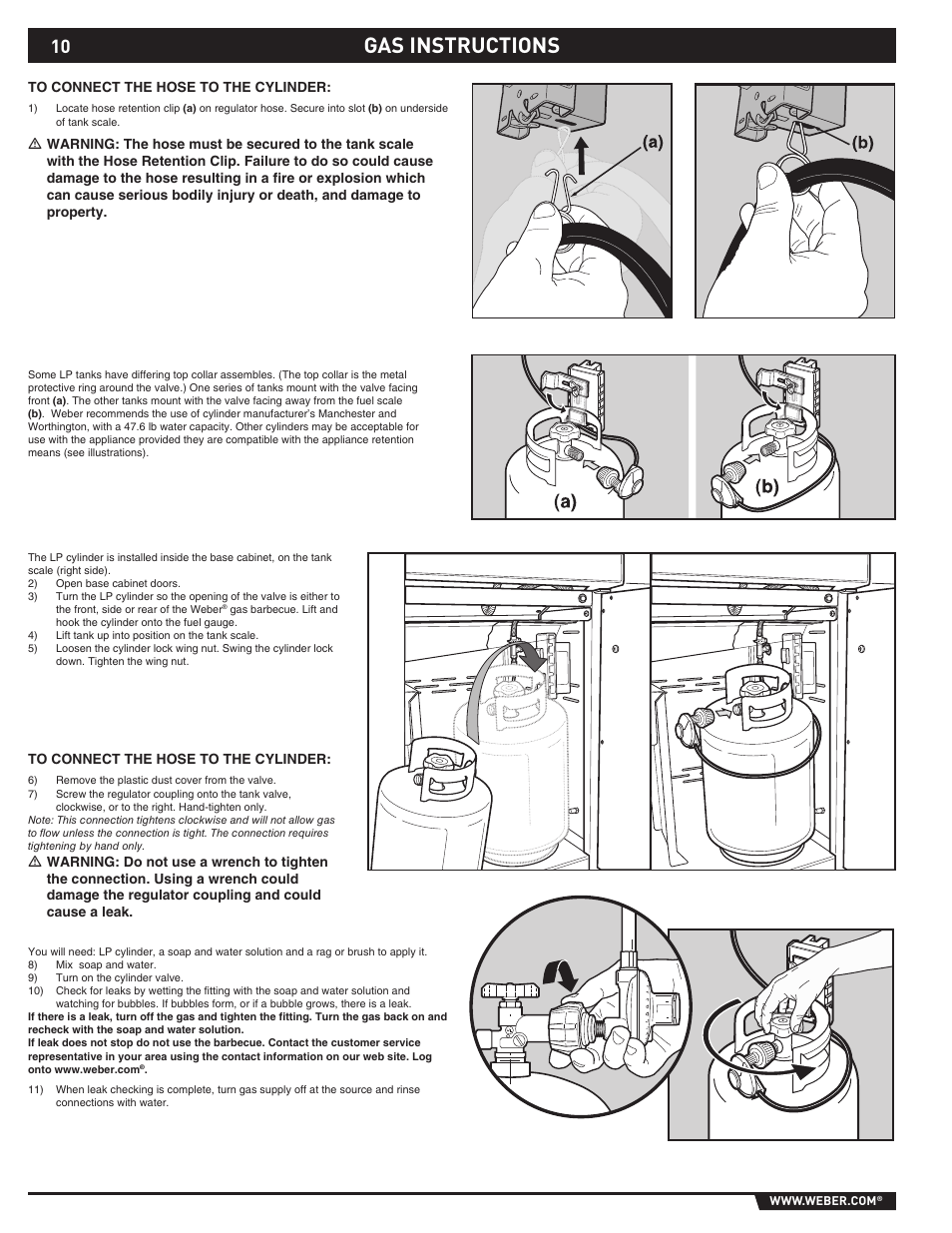 Gas instructions | Summit E/S-620/650 User Manual | Page 10 / 84