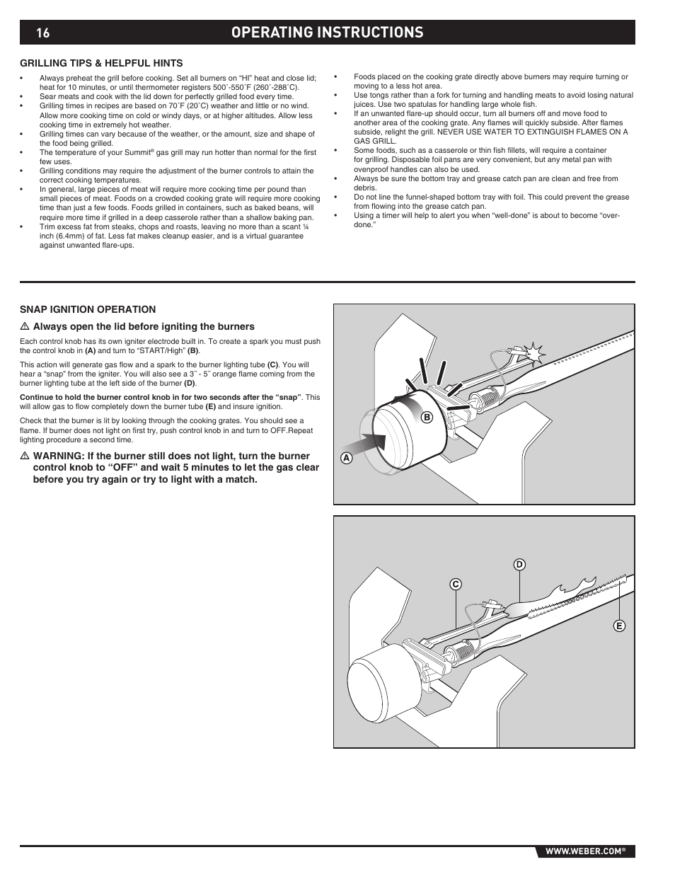 Operating instructions | Summit E/S-620/650 User Manual | Page 16 / 84