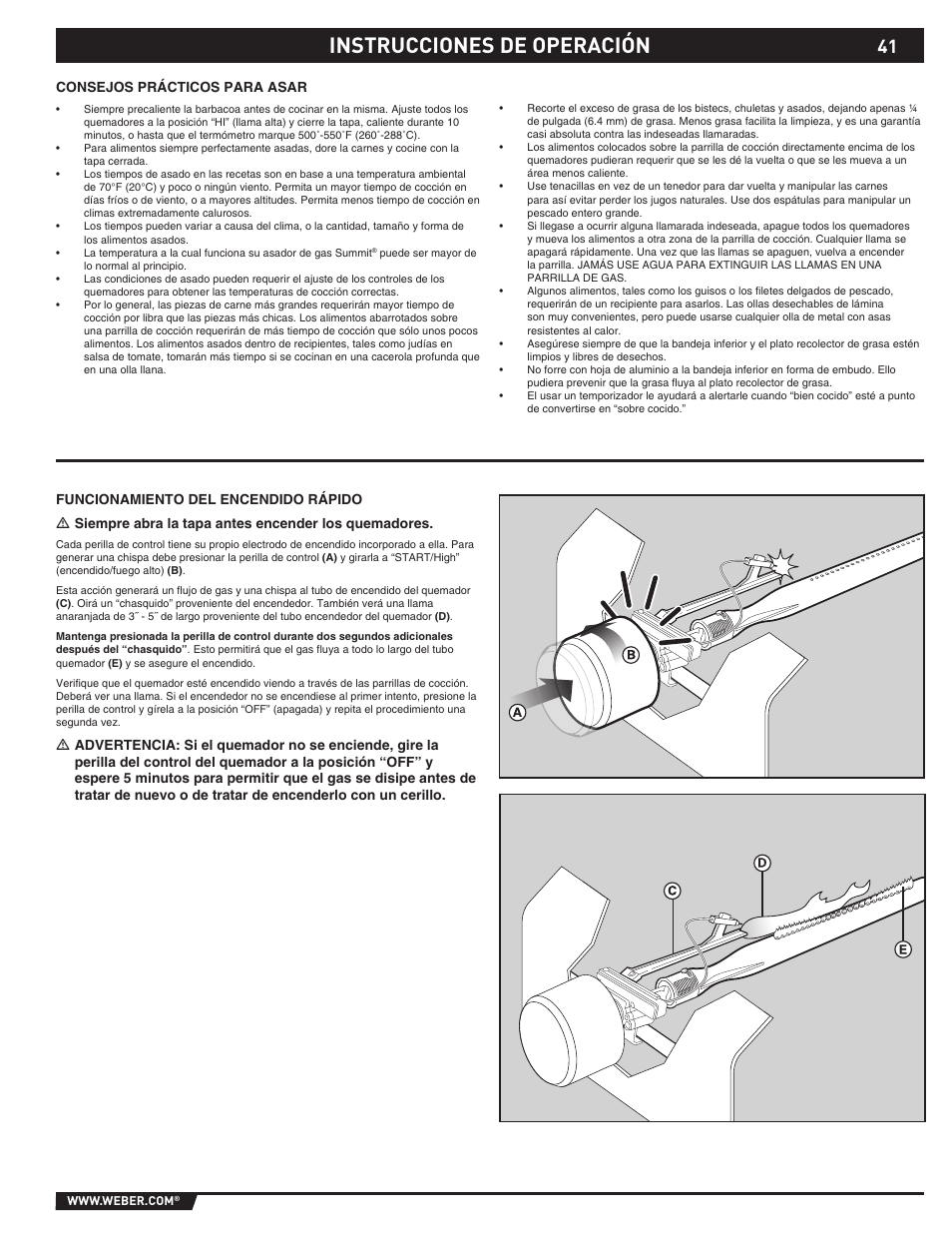 Instrucciones de operación | Summit E/S-620/650 User Manual | Page 41 / 84