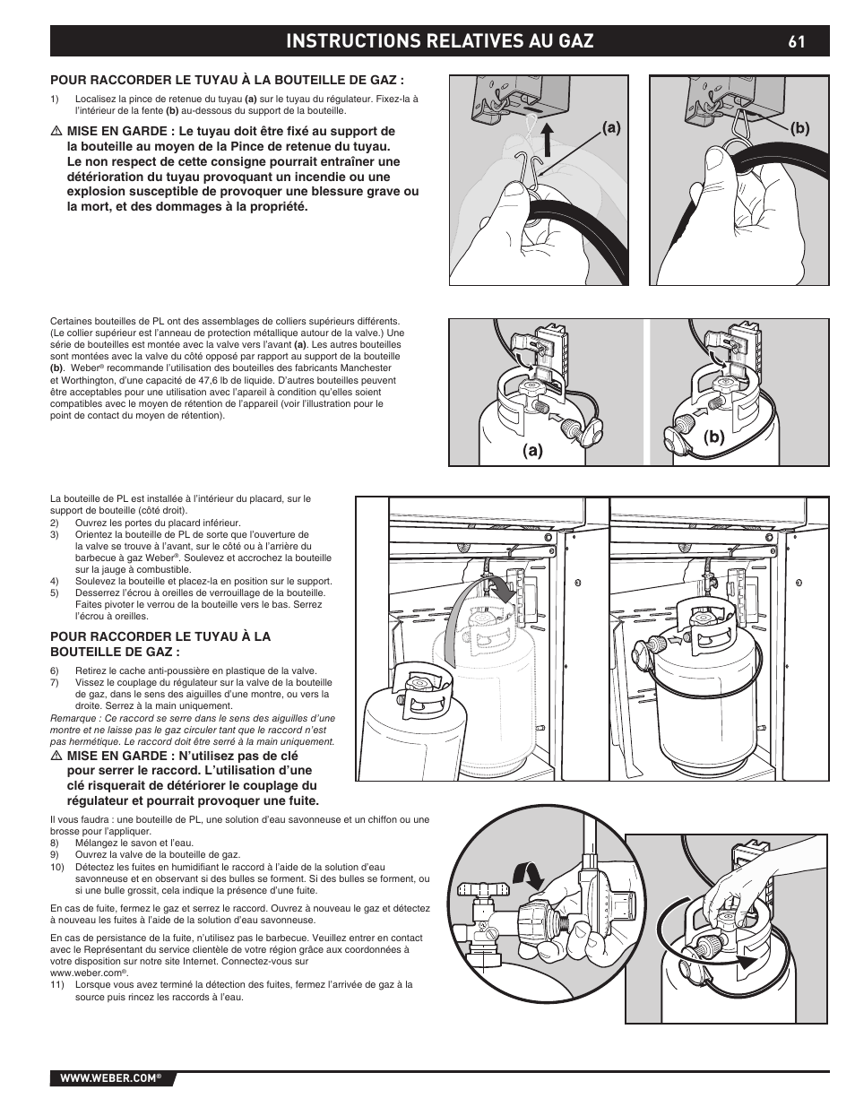 Gas instructions, Instructions relatives au gaz | Summit E/S-620/650 User Manual | Page 61 / 84